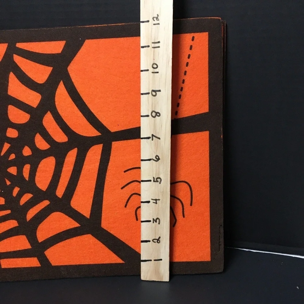 Halloween Spiderweb Black and Orange Party Decoration 4 Felt Placemats